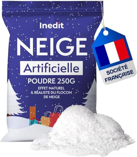 Fausse Neige - Neige Artificielle Poudre (250G) - Décoration Sapin de Noel - Effet Naturel & Réaliste du Flocon de Neige - Joyeux Noël