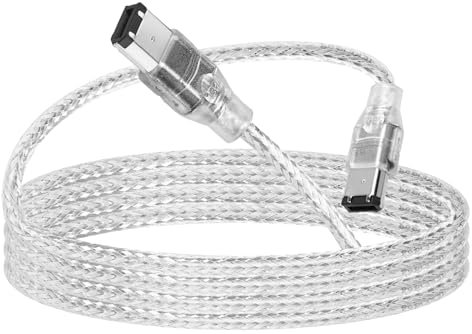 Herfair FireWire IEEE 1394B Cable,6 Pin to 6 Pin Male to Male Cord,Data Transfer Adapter,FireWire 400 DV iLink Converter for Laptop to Camcorder,DV Camera to Computer Cable 1.8m