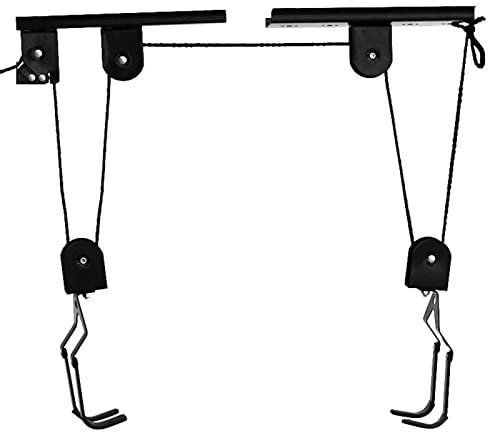 KOSINGNA Bicycle Hoist Garage Storage Bike Lift Pulley System with 60kg Bearing Overhead Bike Rack Heavy Duty Ceiling Bicycle er