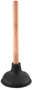 SDMAX Heavy-Duty Toilet Plunger, Ergonomic Wooden Handle, Rubber Suction Cup, Portable And Lightweight, Easy To Clean, Unblocker For Bathroom, Kitchen, Shower And Sinks (1PCS)