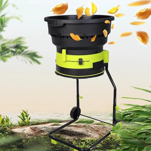 2500 W Trituratore Elettrico per Foglie Con Cavo Con Manopola Di Bloccaggio Sicurezza,Trituratore Da Giardino Con Sacco Raccolta E Ruote,Per Foglie Secche,Erba E Sfalci Giardino,noPowercord