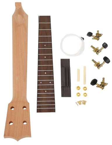 DIY Ukulele KIT, SOPRANO Ukelele KIT Bygg Ditt Eget Ukelele -instrument, Inkluderar Ukulele Neck Rosewood Fingerboard String Knob och Bridge Set för Barn Studenter Börjare Gifts