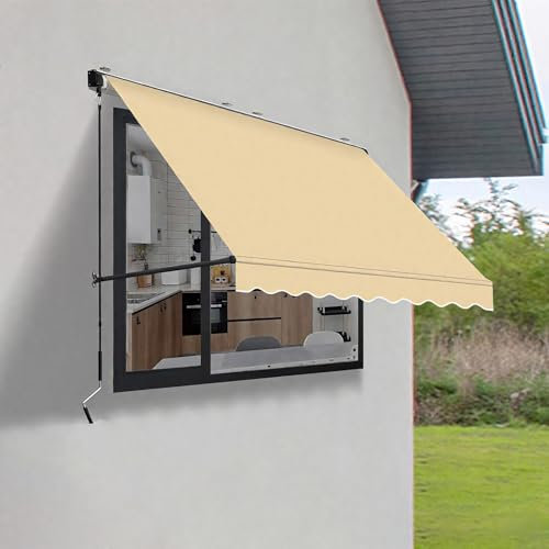 WPPTNSFY Gelenkarmmarkise Markise mit Handkurbel, Balkonmarkise Sonnenschutz, Sonnenmarkise Terrassenmarkise, Robust und Langlebig, für Outdoor Terrasse Balkon Garten