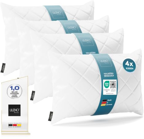 LILENO HOME 4er Set Kissenfüllung 40 x 60 cm - 95°C waschbares Innenkissen | geeignet für Allergiker - Polyester Kisseninlet als Couchkissen, Sofa Kissen, Cocktailkissen und Kopfkissen
