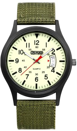 OIDEA Montre Militaire Homme en Tissu: Montre Tactique Analogique Quartz avec Bracelet en Nylon Ajustable, Aiguilles Lumineuses et Cadran 24H pour Le Sport en Plein Air et Cadeau Anniversaire
