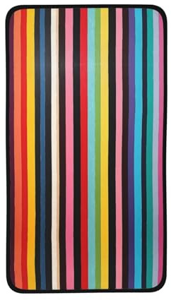 WBQLSL Reisehandtuch mit schmalen farbigen Linien (40,6 x 71,1 cm) – leicht und tragbar, geeignet für Fitness, Yoga, Outdoor-Camping, Strandschwimmen usw.