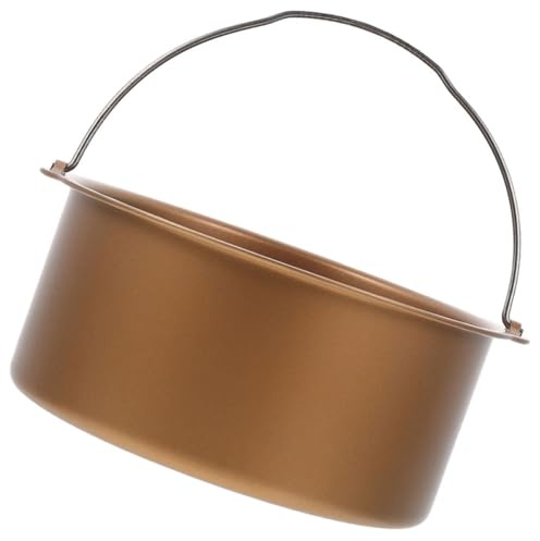 BESPORTBLE Moule à Gâteau Rond 8 Pouces en Acier au Carbone Antiadhésif pour Friteuse à Air Plat de Cuisson Portable Doré Ustensile Cuisson Compatible Air Fryer Facile à Nettoyer Usage