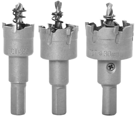 3Pcs 20/25/30mm TCT Hole Saw Carbide Tip Core Drill Bit Cutter Drilling Crown For Metal Stainless Steel Alloy