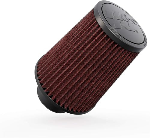 K&N RU 3550 KFZ und Motorrad Luftfilter, konisch, 89 mm Anschluss, 140 mm hoch, Rot