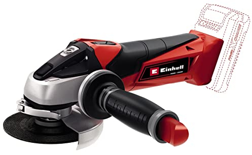 Einhell Amoladora angular con batería TE-AG 18/115 Li-Solo Power X-Change (18 V, 115 mm diámetro de disco, 28 mm profundidad de corte, arranquue suave, sin disco, sin batería)