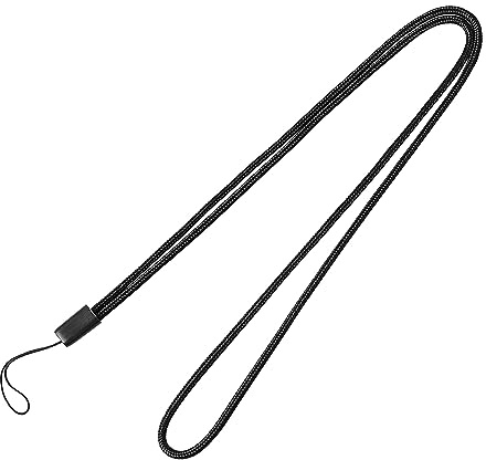 Sourcingmap Nylon Woven Lanyards, 18 Inches Round Neck String, 1 Pcs Thin Keychain Strap Lanyard for Keys Pen ID Camera Mobile Cell Phone Badges Holder Office, Black