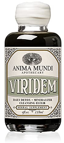 Anima Mundi Apothecary Viridem Greens Detox Elixir - GI & Liver Detox Liquid Supplement, Natural Herb Cleanse with Chlorophyll, Moringa + Organic Chlorella - Add to Juice & Teas (4oz / 118ml)