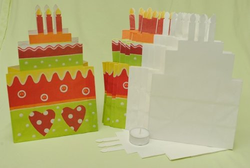 alles-meine.de GmbH 13 TLG. Set Geburtstagstorte Dekolicht 23,5 cm Tüten incl. 1 Teelicht - Spezial