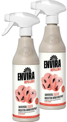 Envira Universal Effect Insektenspray 2 x 500 ml - stark gegen Trauermücken | Insekten Spray mit Langzeitwirkung gegen Silberfische, Lebensmittelmotten und weiteres Ungeziefer