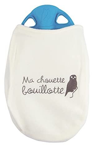 LAGUELLE - BOUILLOTTE HOUSSE POLAIRE - Fabrication Française - Colories Aléatoire - housse brodée Chouette