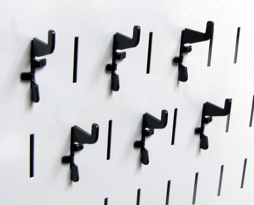 Wall Control Standard Slotted Hook Pack - Slotted Metal Pegboard Hooks Pegboard and Slotted Tool Board - Black