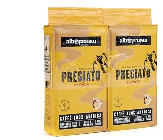 ALTROMERCATO – Caffè 100% arabica pregiato macinato per moka – caffè biologico da commercio equo e solidale – gusto raffinato e aromatico, equilibrio e finezza in tazza – formato bipack – 2 x 250 g