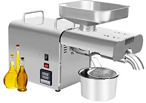CGOLDENWALL Oil Press Machine Home Oil Presser Hot Cold Oil Extractor Oil Expeller with Tempertaure Control Function High Press Capacity 5-7.5kg/h 220V