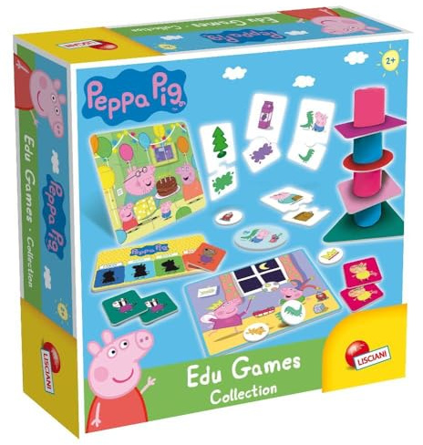 Lisciani Peppa Pig - Collezione di 10 Giochi educativi, Gioco di Memoria, Forme e Colori, Puzzle, Numeri, Ricerca e Trova, per Bambini a Partire dai 2 Anni