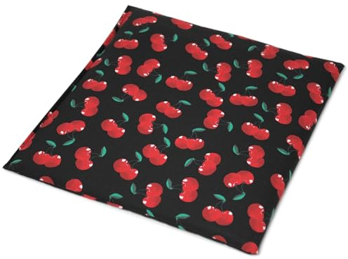 Johanniskernkissen 19x19cm cherry-black - Kleines Körnerkissen als Wärmekissen und/oder Kühlkompresse