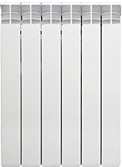 Fondital V710AM04406 Radiatore in alluminio pressofuso Exclusivo D3, Interasse 600 mm, 6 elementi, bianco