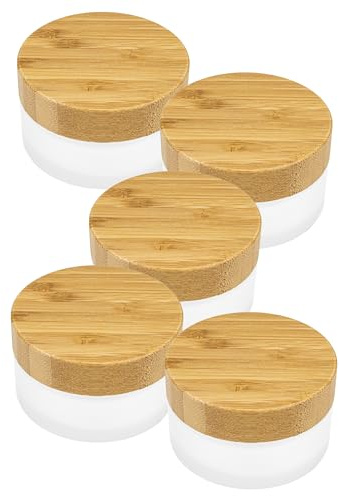 Wachsmann – leere Glastiegel mit Bambusdeckel (5 ml, 20 ml, 50 ml oder 100 ml) – auslaufsicher, dickes Milchglas – nachhaltige Kosmetikbehälter für DIY Kosmetik, Cremes & Salben