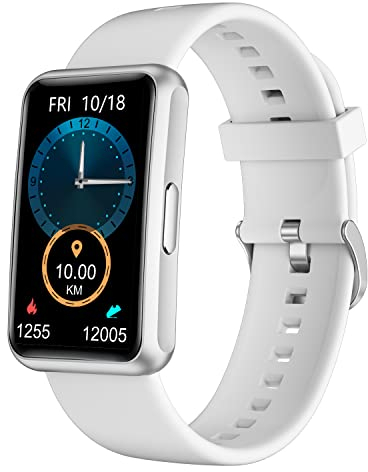 HUAKUA Schrittzähler Uhr (Ohne app und Handy) 1,47 Zoll Touchscreen Einfach Smartwatch Fitness Tracker mit Kalorienzähler,Schlafmonitor,Stoppuhr Wasserdicht IP68,Timer Fitnessuhr für Gehen Laufen