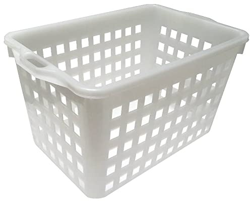 Erre4M Cesta pane, Ceste forate rettangolari in plastica per pane da cm 53x36x34(h), cassa traforata in plastica