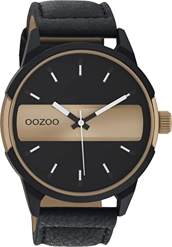 Oozoo Timepieces Herren Uhr - Armbanduhr Herren mit 24mm breites Lederarmband | Hochwertige Uhr für Männer - Edle Analog Herrenuhr in rund C11001