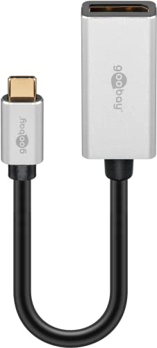 goobay 60195 USB C auf DisplayPort Adapter 4K 120 Hz, kompakter DP-Adapter aus Aluminium, kompatibel mit MacBook, MacBook Pro/Air, iPad Pro und mehr