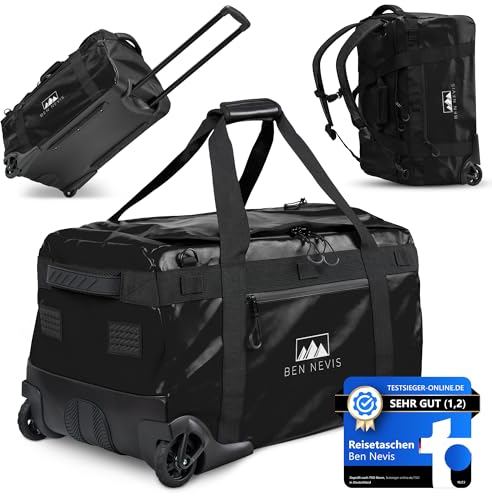 BEN NEVIS ORIGINAL 80L Reisetasche mit Rollen – XXL Faltbare Reise- & Sporttasche, Wasserabweisend, Robust & Platzsparend