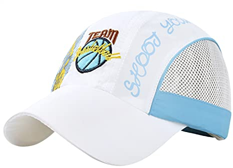 Kinder Baby Baseball Cap Baseballmütze Verstellbar Babymütze Schirmmütze Schiebermütze schnell-trocknend Baseball Kappen Sport Cap Sonnenhut Sommerhut für Jungen Mädchen (5-10 Jahren, weiß)