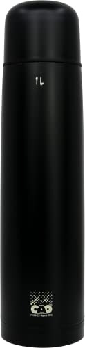 C.A.O. - Botellas isotérmicas Color 1 litro de acero inoxidable - Color negro - Altura 32 cm - Diámetro Ø 8,2 cm