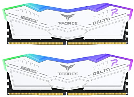 TEAMGROUP T-Force Delta RGB DDR5 Ram 96GB (2x48GB) 6800MHz PC5-54400 CL36 Modulo di memoria desktop RAM per chipset serie 600 700 XMP 3.0 Ready White - FF4D596G6800HC36DDC01