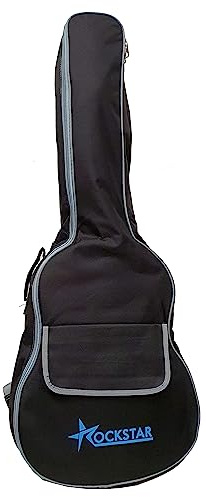 Rockstar - Funda Impermeable y Acolchada 8mm Guitarra Clásica Española Flamenco GC20 Mochila Doble Correa Reforzada Bolsillos - Rockmusic