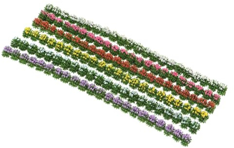 PATIKIL 7.9 Miniatur Strauch Streifen Künstliche Busch Modell Mehrfarbig | 1 Set/6Stk, Statische Blume Strauch Pflanzengruppen, für Basteln Gebäude Modell Eisenbahn Zug Garten Landschaft