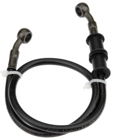 Motorrad-Bremsleitung,28° 0°Edelstahl-Bremsschlauch,Motorrad-Geflechtstahl-Bremskupplung,1er Pack,Flexible Bremsleitung für ATV Bikes Motocross Street Bikes (60cm/23.6â€œ)