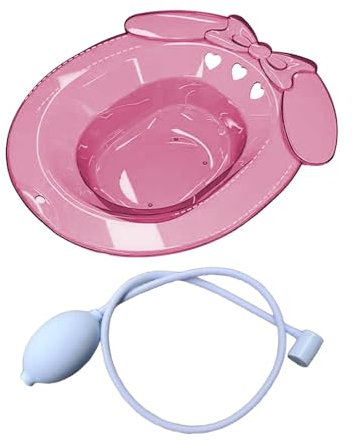 Sharplace Sitzbadewanne für Toilettensitz, Waschbecken, für Frauen, vielseitige Hüftbadewanne, Einweichpfanne für Toilette, Duschraum, Wohnheim, Rosa mit