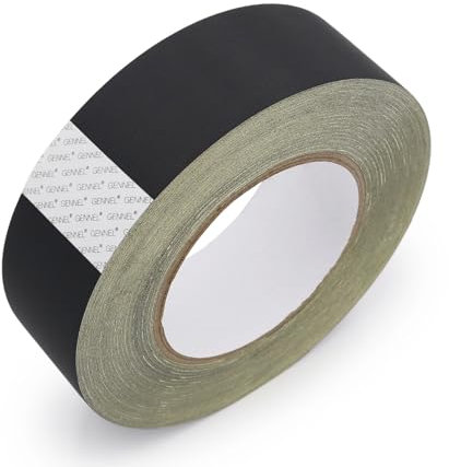 GENNEL Cinta aislante eléctrica negra, 50 mm x 30 m, cinta adhesiva de tela de acetato para laptop, motor, arnés de cables, transformador, escenario, guitarra, reparación, encuadernación