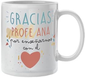 Made in Gift Regalo Original - Taza Personalizada para Profesores - Cerámica 33cl - Ideal para Fin de Curso - Personaliza con Nombre y Texto - Apta para Microondas y Lavavajillas