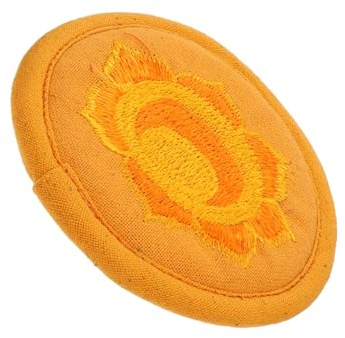 SHOWERORO Handgefertigte Klangschalen-unterlage Mit Traditioneller Stickerei Runde Buddhistische Meditationsmatte Weiche Praktische Dual-lagen-kissen Orange Dekoratives Religionszubehör