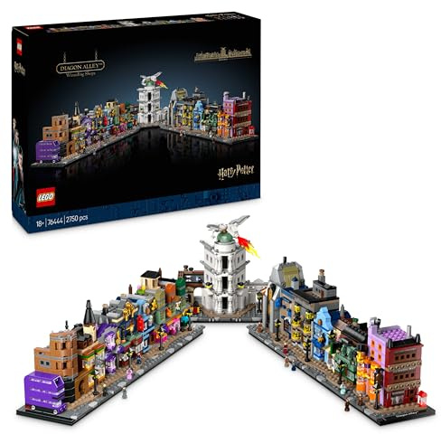 LEGO Harry Potter Les boutiques Magiques du Chemin de Traverse - Modèle Magique à Construire pour Adultes - Boutiques Miniatures en Briques - 12 microfigurines Collector - 76444