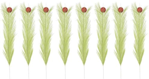 DHliIQQ Weihnachtsbaum-Picker, grün, dekorativ mit roter Kugel, Ornament für Heimdekoration, Girlande, Baumbasteln, Weihnachtsspitze