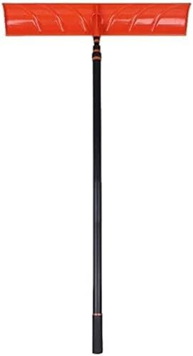Pelle à neige à long manche en acier avec poignée en bois pour climatisation et activités de plein air 150 cm (orange)