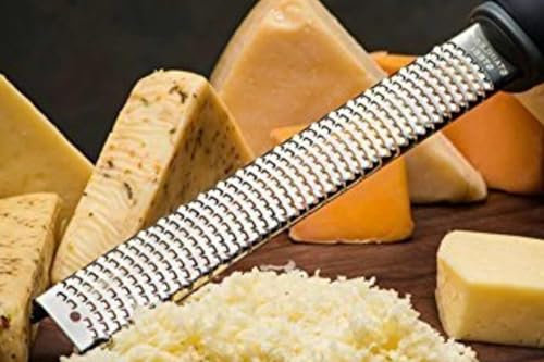 Lemon Zester & Grater for Cheese, Ginger, Garlic, Nutmeg with Length of 12.7 (Black).Nutmeg