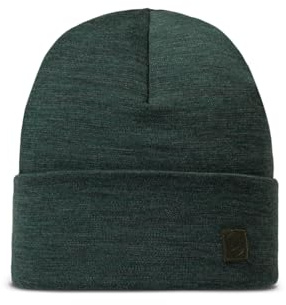 Buff Heavyweight merino hatt herr dam vuxen, multifunktionell halsduk 100% merinoull, vandring, utomhus, hållbar, lätt, tjock, en storlek, grön
