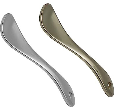 minkissy 3pezzi Spatola Cosmetici in Lega Oro Argento Cucchiaio Ergonomico Per Crema Viso Maschera e Contorno Occhi Riutilizzabile e Leggero Per Uso Quotidiano e Viaggio