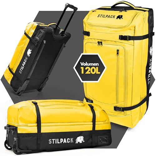 Reisetasche Rollen 120L Groß [Reisetrolley mit integriertem Sicherheitsschloss] Reisekoffer mit Rollen Groß Travel Bag | Reisetaschen Damen & Herren Perfekt für Urlaub Outdoor Sport Koffer | STILPACK