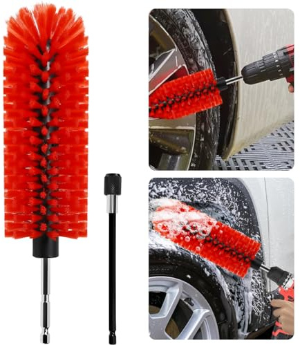 Zuxbolf Brosse de Nettoyage pour Roue Brosse de Nettoyage pour Perceuse Électrique 15cm Brosse Nettoyage Voiture Jante Brosse pour Nettoyer Les Jantes de Voiture, Roues, Moteurs