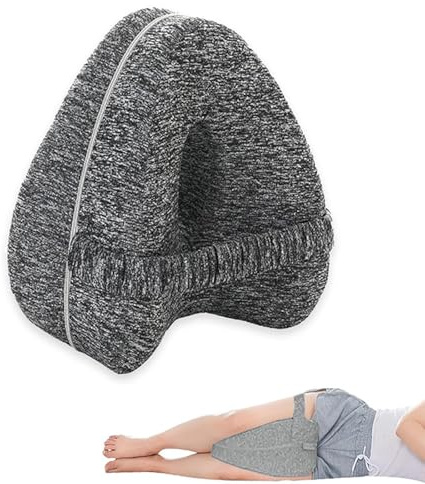 RJFUJP Alignment Pillow, Knee Pillow for Sleeping on Side, Memory Foam Leg Support for Joint Pain Relief, Revoget Alignment Knee Pillow, Gray